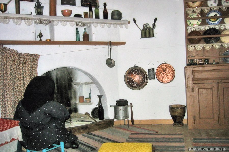 Interior of a traditional Samian house at the museum